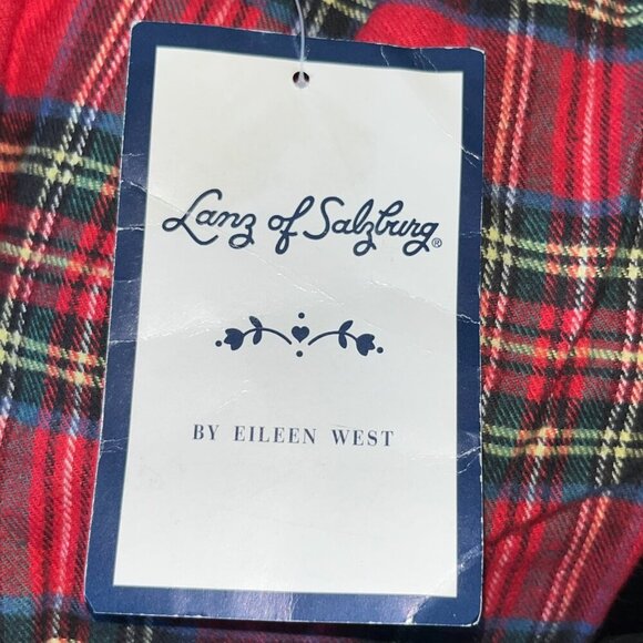 LANZ OF SALZBURG by ELLEN WEST Red Plaid Flannel Grandma Prairie Nightgown NWT L - Picture 9 of 14
